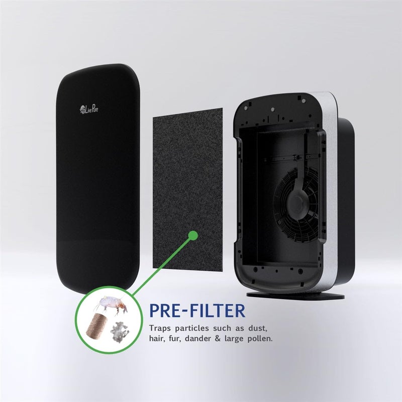 Live Pure LivePure CocoCarbon Replacement LP-PF900 Pre-Filter for Aspen Series Air Purifier LP350TH, LP350THP, 2 Pack, 2 Count (Pack of 1), Black - Image 2